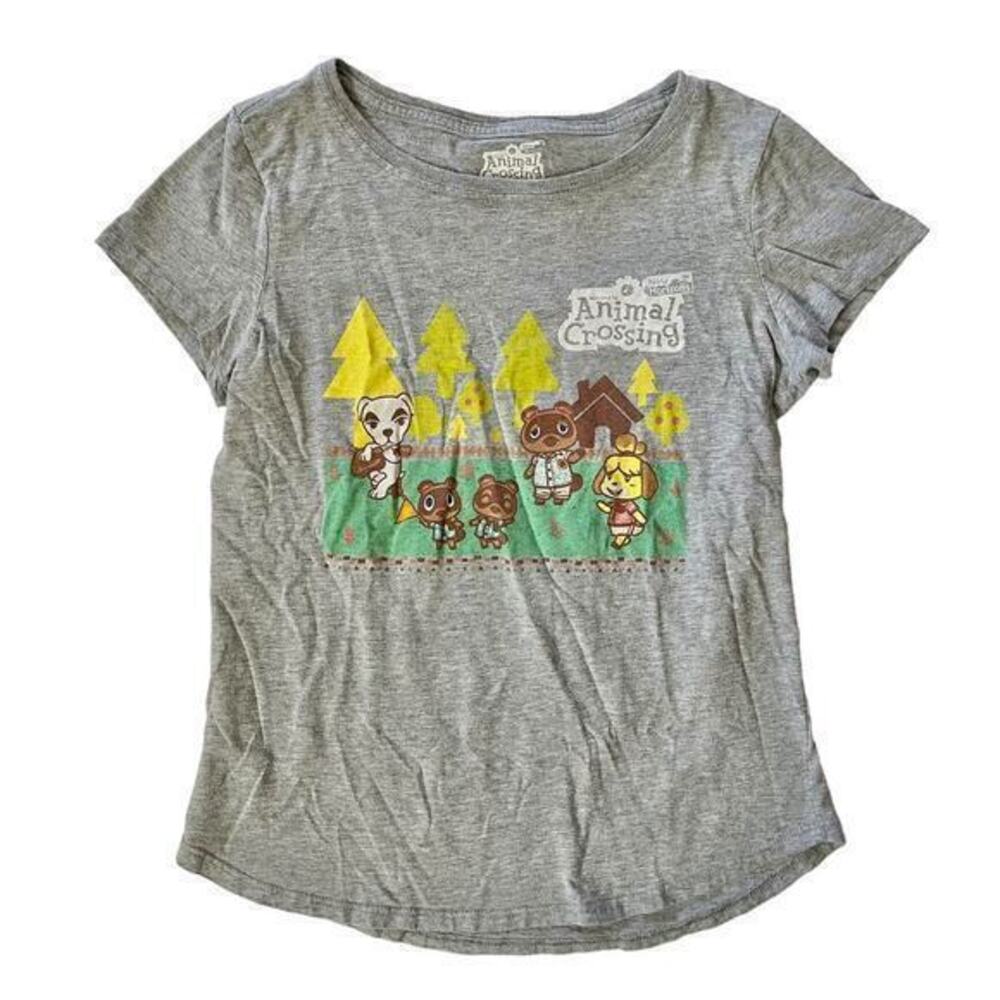Nintendo Animal Crossing New Horizons Heather Gray Girls Tee - Size XL